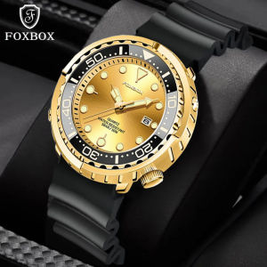 LIGE Sub Brand FOXBOX Sport Men Watch Luxury Silicone Fashion Men Watch Date Waterproof Chronograph Quartz Watch + Box