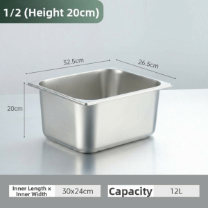 【Vận chuyển miễn phí】SEMATTI Thép không gỉ Khay đựng thức ăn GN Pan 325 cm x 265 cm có nắp Hộp đựng thực phẩm Bền bỉ Đậm đặc Chậu hình chữ nhật Khách sạn Chafing
