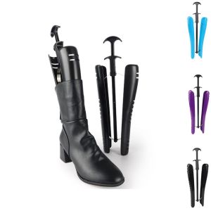 SWEET TIM Black Boots Stand Holder with Handle Plastic Long Shaper Supporter Portable Wrinkle-resistant Shoe Storage Hanger for Home