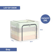 SimHome 24L/66L/100L Storage Box Transparent Foldable Storage Bins With Lids Waterproof Storage Organizer With Steel Frame 大容量收纳箱