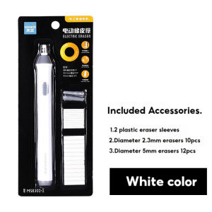 BZAJGEJGESG Refillable Electric Eraser School Pencil Eraser with Rubber Refills Battery Electronic Eraser Student Stationery Supplies