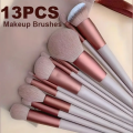 13pcs Soft Make Up Brush Set Brushes with Flannel Cloth Bag Powder Makeup Brushes Set with Leather Bag Foundation Powder Eyeshadow Concealer Blush Eyeshadow Concealer Liquid makeup tool Make Up Brush Kit Tools. 
