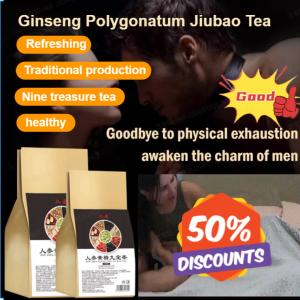 💖Mens Gas Station💖Ginseng and Polygonatum Odoratum Nine Treasure Tea Nine Flavors of Precious Materials Independent Tea Bags Herbal Formula for Invigorating Qi and Refreshing the Mind Office