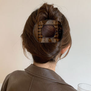 New Large Duckbill Clip Leopard Print Hair Clip for Women Back of Head Hair Clamp