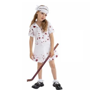Fast shipping Horror Movie Silent Hill Nurse Cosplay Costume Blooded Zombie Dress Suit Uniform Halloween Children Clothes Outfit