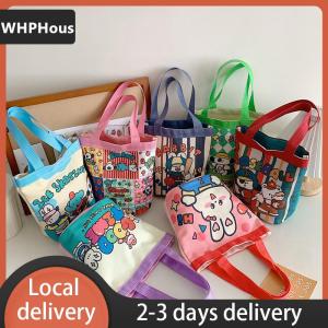 [COD] 💖💖💖Ship within 24 hours Casual Canvas Bucket Bag Tote Women Handbags Cartoon Print Lunch Bag Shopper Bag School Bag