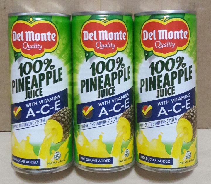 Del Monte Pineapple Juice With Vitamins A C E No Sugar Added 240ml X 3pcs Lazada Ph 1410