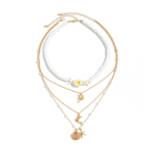 Soft Pottery Beads Necklace for Women Adjustable Multi-layer Neck Chain Natural Beach Bohemian Fashion Jewellery