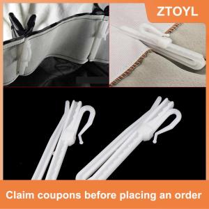 【ZTOYL】 10 cái rèm treo móc vòng cửa sổ Trắng nhựa rèm móc cho văn phòng Nhà Phụ kiện Rèm 7cm 8.5cm