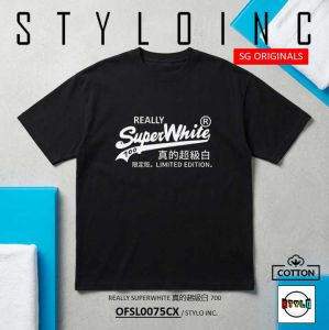 [STYLO INC] REALLY SUPERWHITE 700 Cotton Graphic T-Shirt Gym Meme Funny Singapore Video Game Tee Anime Tshirt Outdoor Family Chinese New Year Top Facebook Instagram KOL CNY Lunar