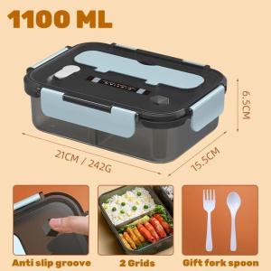 【Daily Suki Store】Leak-Proof Microwave Lunch Box with Fork & SpoonSealed Insulated Food Container for School Office & Outdoor Activities