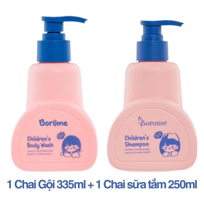 Combo Dầu gội dầu xả Borome cho bé tuổi thành phần lành tính chăm sóc tóc và da của bé