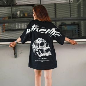 KAOS OVERSIZE & REGULER | AUTENTIC BLACK T-SHIRT | COTTON COMBED | TRIAD GRAPHIC STREETWEAR APPAREL | A4733