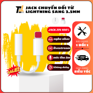 Cáp Chuyển Đổi dành cho Ip Lighting Sang 3.5mm Có Mic Chơi Game Nghe Gọi Livetream Jack chuyển Zin Ip Bảo Hành 3 Tháng