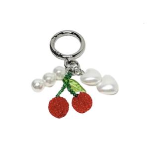 Trọng lượng nhẹ Cherry móc khóa túi và móc khóa bấm với hạt túi quyến rũ túi thời trang bị bảo vệ Keychain cho sử dụng hàng ngày