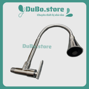 Vòi rửa bát nóng lạnh chất liệu inox dày bóng chất lượng cao Vòi cắm tường cần cứng mềm quả chụp 2 chế độ nước VAMBER