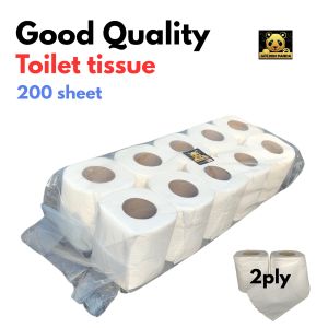 Golden Panda Toilet Tissue Roll 2 Ply (200 Sheets x 10 Rolls) – Tisu Tandas Lembut & Kuat Pulp Paper