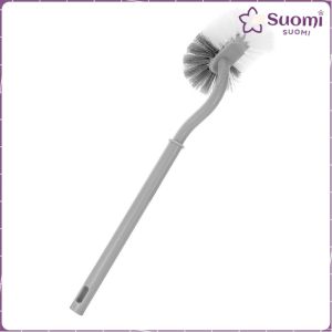 Suomi Long-Handled Toilet Brush Curved Head Soft Bristles Quick Drying Bathroom Corner Cleaning Tools