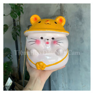 Heo Đất Tiết Kiệm - Mi Mi cute - Heo Đất Tiết Kiệm Ống Heo Tiết Kiệm Trang trí mèo con chuột