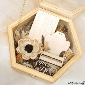 (Ready Stok) Kotak Cincin Pernikahan Fullset Gaya Rustic Bonus Custom Nama XL