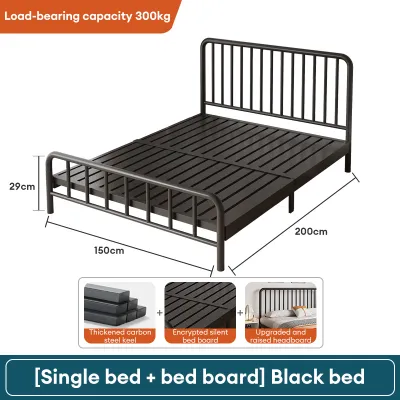 GOLD Queen Metal Bed Frame with Bed Plate Queen/Super Single Katil Besi Katil hostel Bed Base Duty Heavy Sturdy Bed Frame鐵架床