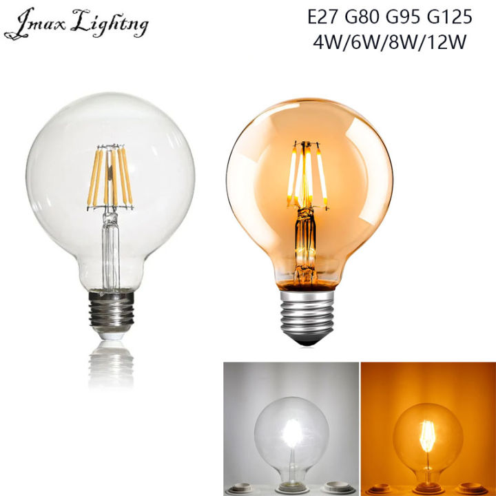 Jmax Led Edison Filament Bulb G80 G95 G125 Big Round light bulb 4W