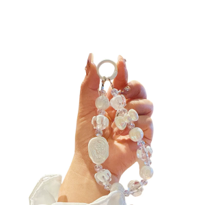 Women Girls Cellphone Pendant Mobilephone Hanging Cord Elegant Handmade Beaded Telephone Strap Fashion Accessory