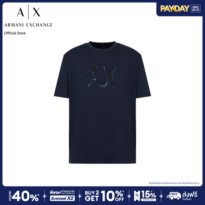 AX Armani Exchange เสื้อยืดผู้ชาย รุ่น AX 6DZTHN ZJLFZ1510 - สีฟ้า ...