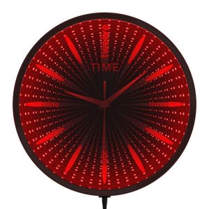 xpkQ Interstellar Infinity Mirror Luminous Wall Clock Bedside Wall Night Lamp Modern Design Home Decor Neon Light Sign Silent Watch 9T1N6