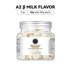 LIPBUSYCARE Milk Snack Bar 60g Kumquat A2 β Milk and Blueberry Flavors Milk-Based Snack Bars in Clear Jar Citrus Creamy Dairy and Berry Milk Snacks