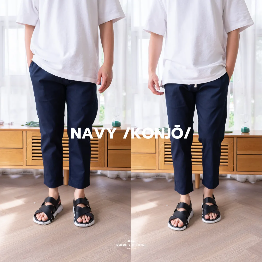 RALPH T OFFICIAL กางเกงขายาวผู้ชาย ทรงกระบอก เอวยางยืด TOKYO COMFY PANTS ชิโน่ - กางเกงขายาวชาย สีเบจ สีขาว สีดำ สีกรม