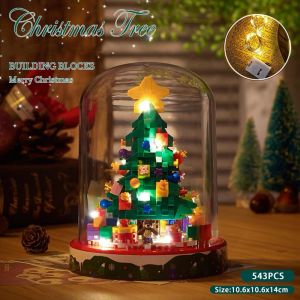 Christmas Tree Blocks Toys With lighting Box Christmas Assembly Blocks Toys for Childrens