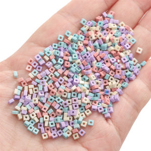 2.5x1.5mm Colored Square Stone Beads Loose Spacer Beads For Handmade Bracelet Necklace Earring Keychain DIY Craft Jewelry Making Accessories