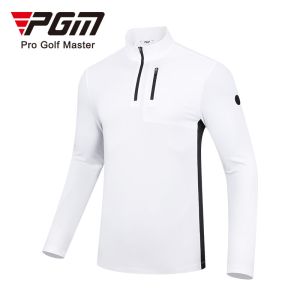 PGM GOLF Quarter Zip Pullover Long Sleeve Men Golf Shirt with Soft Sport Fabric YF522