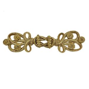 Hollowed Leaf Shape Gold Wire Belt Charm Cheongsam Belt Pendants For Traditional Chinese Costume Dress Sewing Accessory