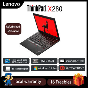 Lenovo ThinkPad X280 lenovo laptop Intel Qund-Core I5-8250U/8265U SSD 256G/512G/1T SAM 8G/16G-In มือสองใหม่ของแท้เก้าสิบ-ห้าเปอร์เซ็นต์/Windows11Pro ใหม่ ms Office/กล้อง HD/WiFi/บลูทูธ/คอมพิวเตอร์โน้ตบุ๊กคำธุรกิจ