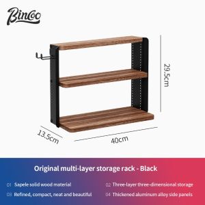 BINCOO Coffee Tool Storage Cabinet Home Storage Rack Tamper & Distributor Set Multifunctional Bar Counter Accessory Organizer