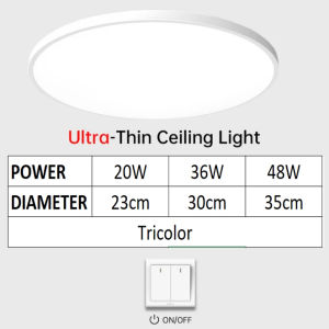 48W Tricolor Led Panel Light Anti-mosquito Dust-proof Waterproof Nordic Surface Ceiling Lamp Round Downlight