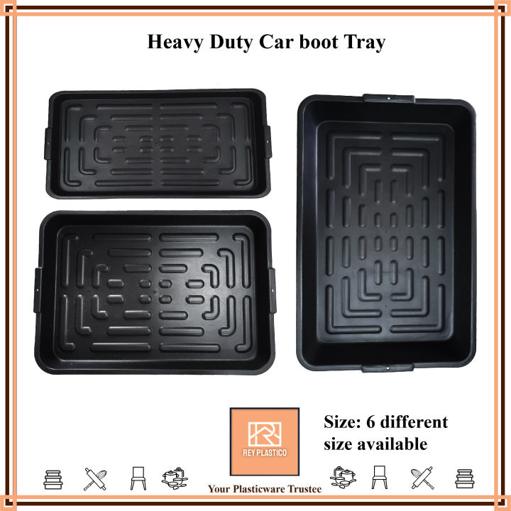 Multi Use Car Boot Tray Plastic Multipurpose Black Tray Stall Tray Vegetable & fruit Tray
