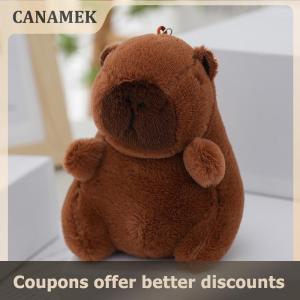 【CANAMEK】 Creative Cute Capybara Plush Keychain Soft Stuffed Animal Doll Keyring Car Charms Backpack Pendant Decoration Accessories Gifts