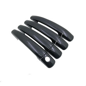 Ốp tay nắm cửa bằng sợi carbon mạ crôm cho Peugeot 208 2012 2013 2014 2015 2016 2017 2018 phụ kiện trang trí xe hơi