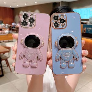 YiaMia เคสโทรศัพท์แฟชั่นสำหรับ VIVO Y20 Y20i Y20S Y20A Y12S Y12A Y11S V2026 V2027 V2028 V2029 V2032 V2033 V2042 V2043 หรูหราใหม่แนวโน้มนักบินอวกาศซิลิโคนนู้กระแทกฝาครอบโทรศัพท์แฟชั่นนักบินอวกาศผู้ถือแหวน