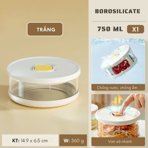 Hộp chân không đựng thức ăn thủy tinh chịu nhiệt lọ đựng gia vị thủy tinh FEEKA chống ẩm có thể xếp chồng