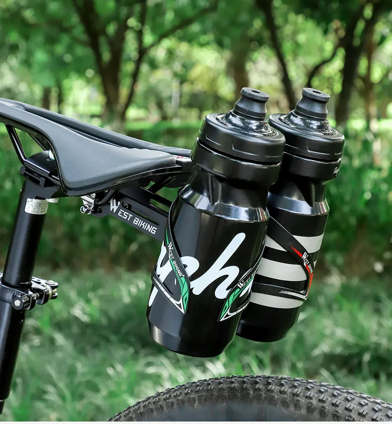 WEST BIKING Dual Water Bottle Cage Converter Saddle Bottle Cage