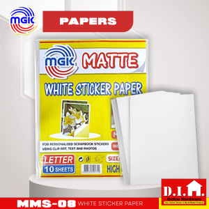 Do It Home MGK MMS-08 White Sticker Paper 10s Letter Size Matte