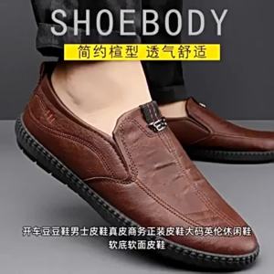 Business Mens Casual Shoes Breathable Lightweight Loafers Leather Fashion Slip on Driving Shoe High Quality Summer Shoes for Men2026