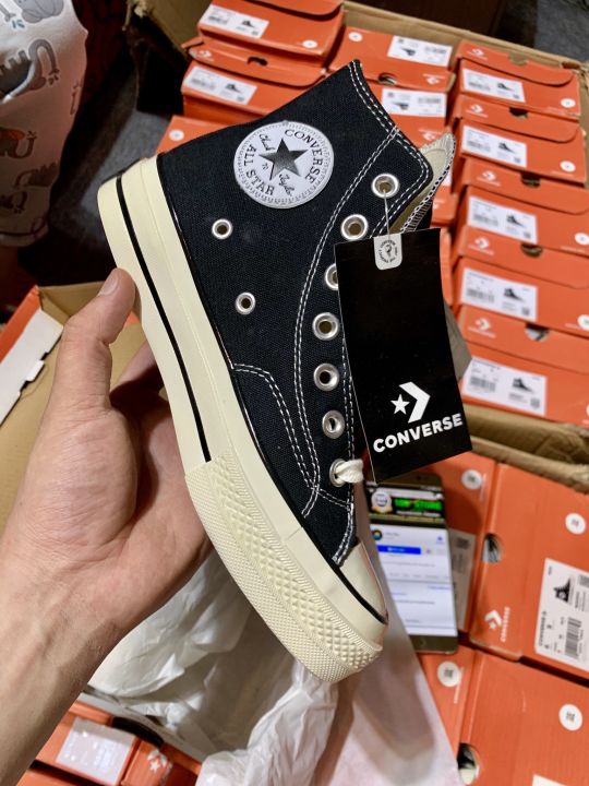 Giày Converse cổ cao, thấp màu đen mũi bóng 1:1, Giày vải nam nữ đẹp đi học đi làm , mẫu giày quốc dân huyền hoại