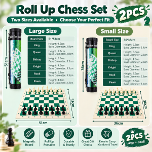 Chess Set For Beginners Kids Educational Leather Chess Mat Roll Up Board With Storage Bucket Learning Game