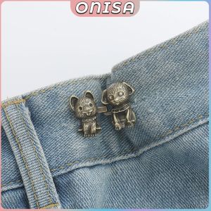 Onisa Tighten Waist Button Adjustable Jean Waist Buckle Cartoon Shaped No Sew Snap Reusable Jeans Pins