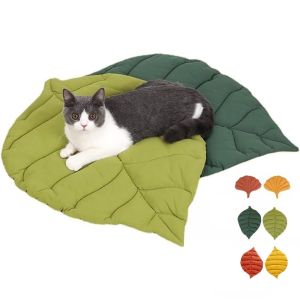 NOBLELUX Soft Cotton Cat Bed Double Sided Leaf Shaped Cat Nest Cute Washable Pet Bed Pet Supplies